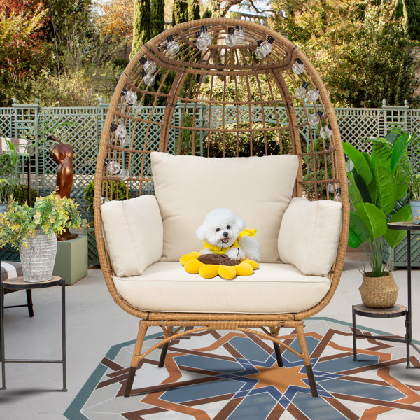 Egg shaped outdoor chair wayfair